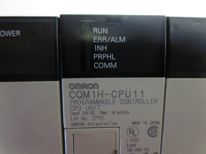 OMRON CQM1H-CPU11 CPU, PA203 POWER SUPPLY, ID212, OD212, OC222 ASSEMBLY