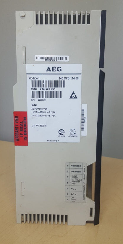 MODICON POWER SUPPLY MODULE 140CPS11400 8AMP 115/230VAC