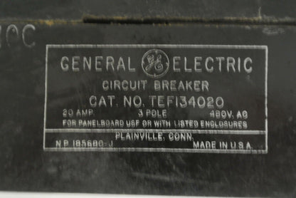 GE TEF134020 CIRCUIT BREAKER - 480VAC, 20A, 3-POLE