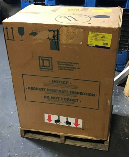 SQUARE D EE45T92HISNLP TRANSFORMER 45KVA 480V PRIM. 220Y/127 118.1A 60HZ TYPE 2