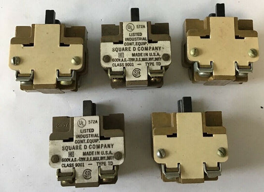 SQUARE D 9001 TYPE TD CONTACT BLOCK 600VAC 120VDC ***LOTOF5***