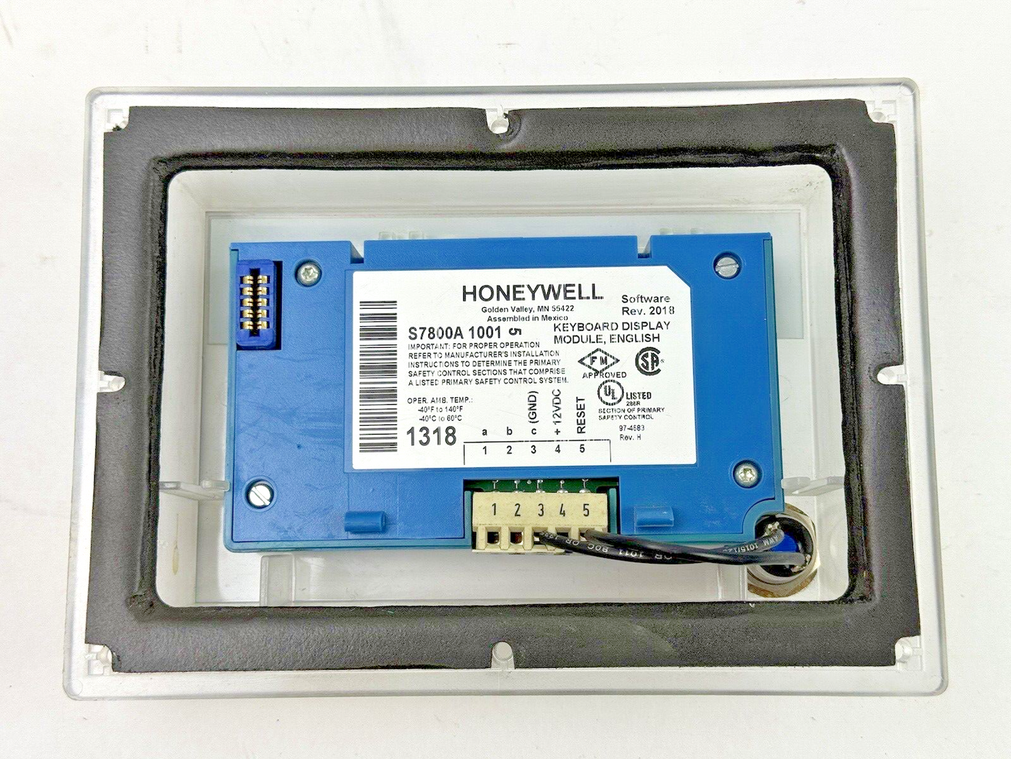 HONEYWELL - S7800 A 1001 REV. H - KEYBOARD DISPLAY MODULE IN CASE-BURNER CONTROL