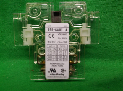 ALLEN BRADLEY 195-GA01 AUXILIARY CONTACT, Ser. A- N.C.- NEW SURPLUS