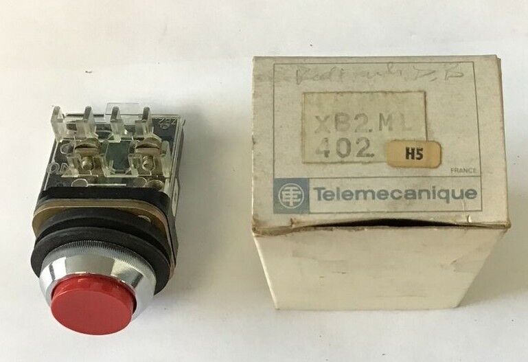 TELEMECANIQUE XB2.ML402 PUSH BUTTON BLACK 600VAC/DC HEAVY DUTY