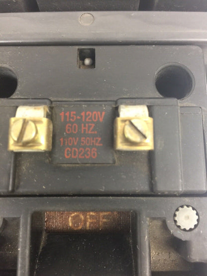 ALLEN BRADELY 520E-DOD REVERSING STARTER 600VAC 90A SIZE 3 W/2 599-P3A POWER POL