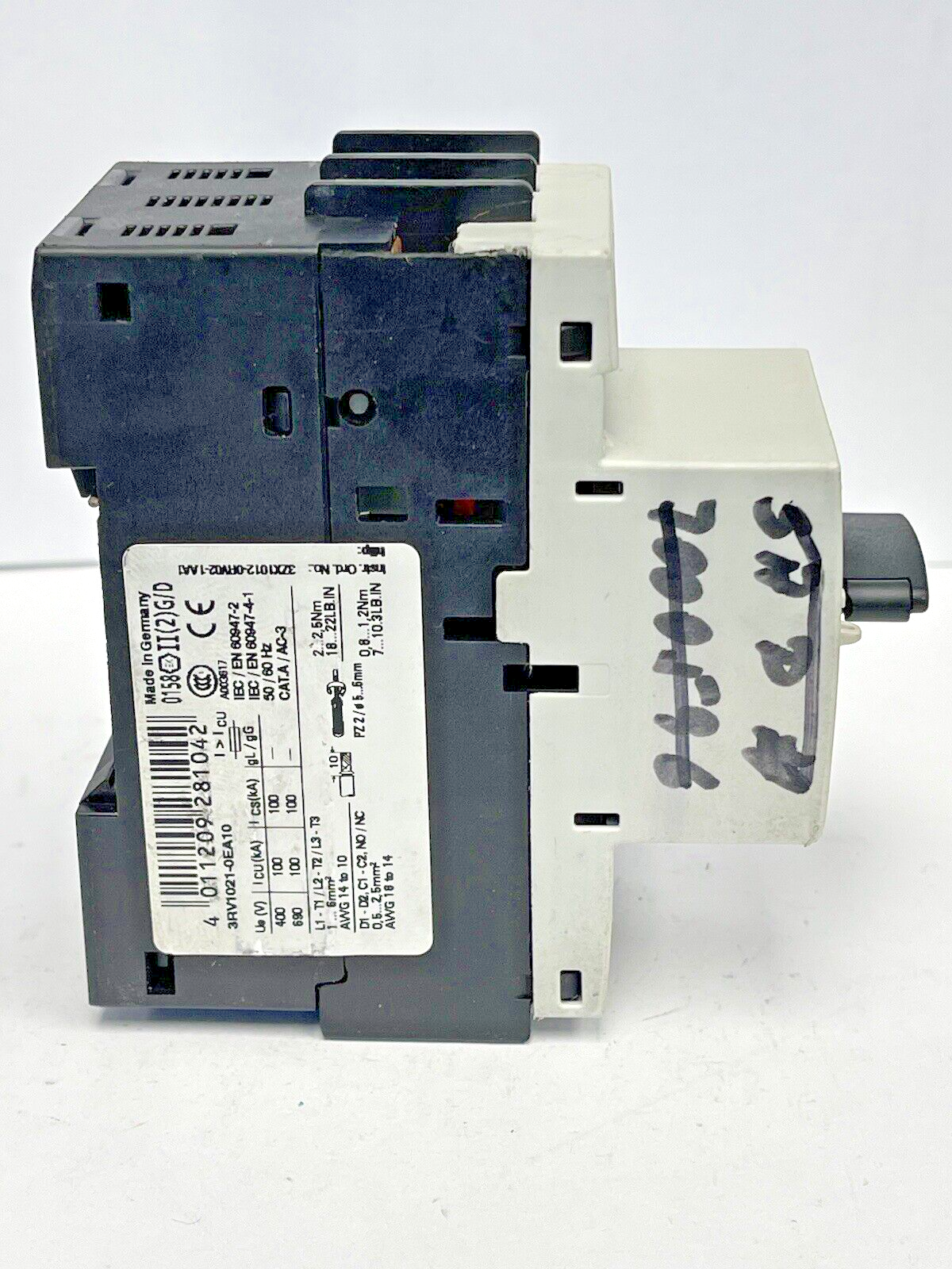 SIEMENS - 3RV1021-0EA10 - CIRCUIT BREAKER / MOTOR PROTECTOR