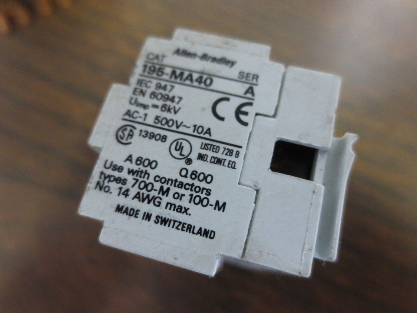 AUXILIARY CONTACTS, TERMINATION LOT - ALLEN-BRADLEY - MAINT. / TOOL ROOM SPARES