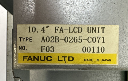 FANUC A02B-0265-C071 OPERATOR INTERFACE 10.4" FA-LCD UNIT