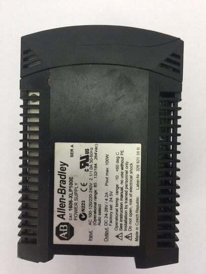 ALLEN BRADLEY 1606-XLP100E POWER SUPPLY OUTPUT 24-28VDC 4.2A POUT MAX 100W