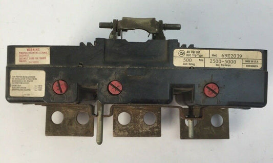 WESTINGHOUSE 69E2039 AB TRIP UNIT 500AMP INST TRIP 2500-5000AMP 3POLE