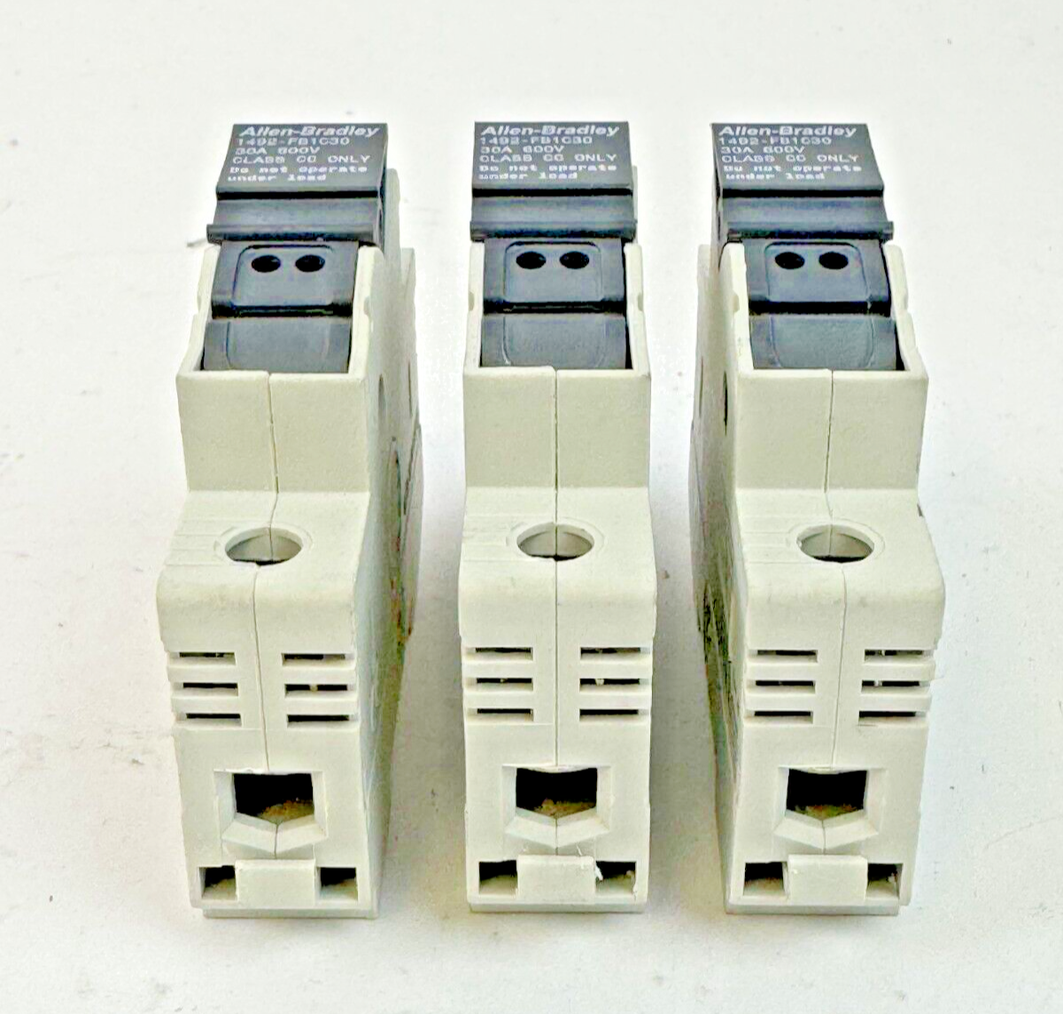 ALLEN-BRADLEY *LOT OF 3* - 1492-FB1C30 SER. B - FUSE HOLDERS - 30A, 600 VAC