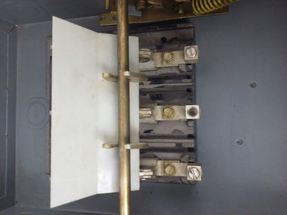 WESTINGHOUSE, HUN362, SAFETY SWITCH, 60A, 600V, 3P, TYPE 1 INDOOR, MISSING PARTS