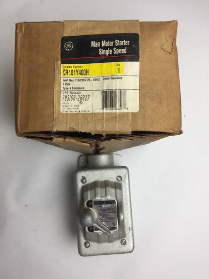 GE CR101Y400H MAN MOTOR STARTER SINGLE SPEED 1HP MAX 115/230V 25-60HZ 1 POLE