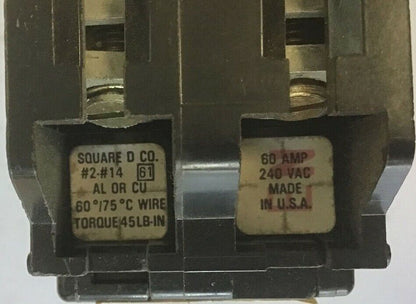 SQUARE D QO-60-SL PLUG IN SUB-FEED 240VAC 60AMP