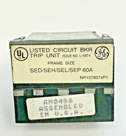 GE - SRPE60A50 - RATING PLUG W/ ADJUSTABLE INSTANTANEOUS TRIP - 50 AMP - SRPE60A