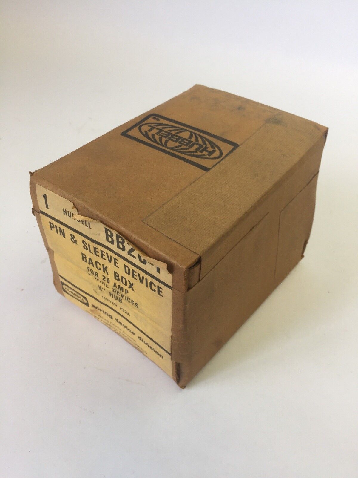 HUBBELL BB20-1 PIN & SLEEVE DEVICE BACK BOX FOR 20A 3WIRE DEVICES 3/4" HUB