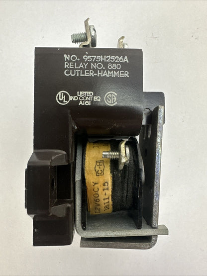 CUTLER HAMMER 9575H2526A RELAY 16AMP 600VAC COIL 12V 60CY 1811-15