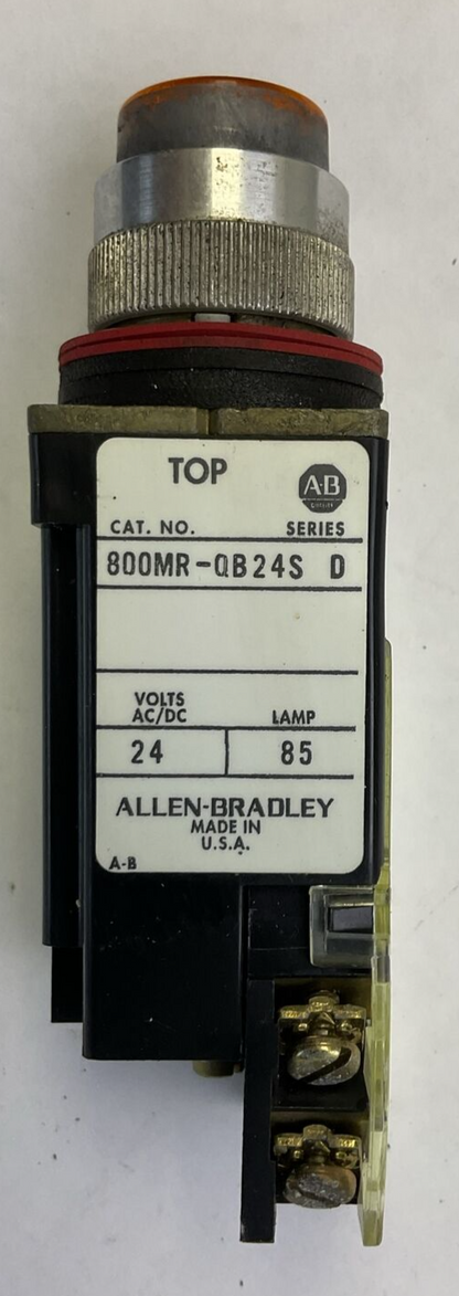 ALLEN BRADLEY 800MR-QB24S SER D PUSH BUTTON 24V 800M-XAK SER A 600VAC (LOT OF 2)