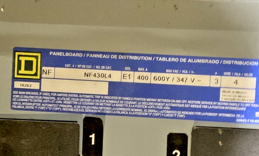 SQUARE D MH62WP SER.E2 TYPE3R 400A 3POLE MAIN 70A(4)&100A(2) LAL36400MB BREAKER