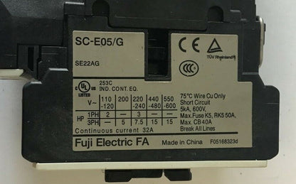 FUJI ELECTRIC SC-E05/G CONTACTOR 600V 32A