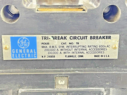 GE - TB43250 - TRI-BREAK CIRCUIT BREAKER - TB43F - 250 A, 3 POLE, 600 VAC