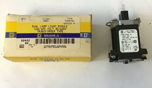 SQUARE D 9001KXAKM21 DUAL LAMP LIGHT MODULE 110/120V TRANFORMER TYPE