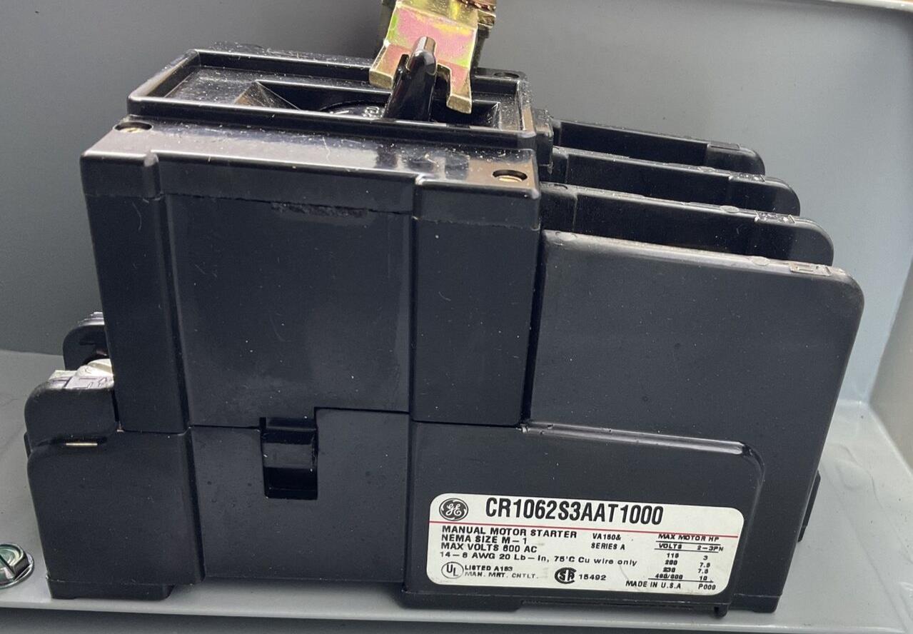 GENERAL ELECTRIC CR1062S3AAT302R MANUAL MOTOR STARTER 3POLE 120V