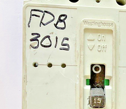 WESTINGHOUSE FDB3015 CIRCUIT BREAKER 3POLE 15A