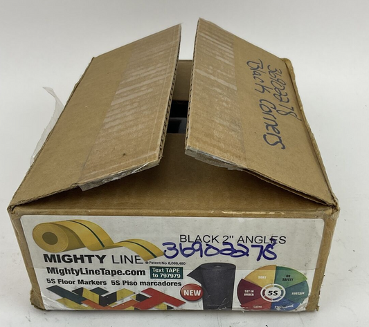 MIGHTY LINE BLACK FLOOR TAPE L SHAPE 2" QTY 98 PER CASE