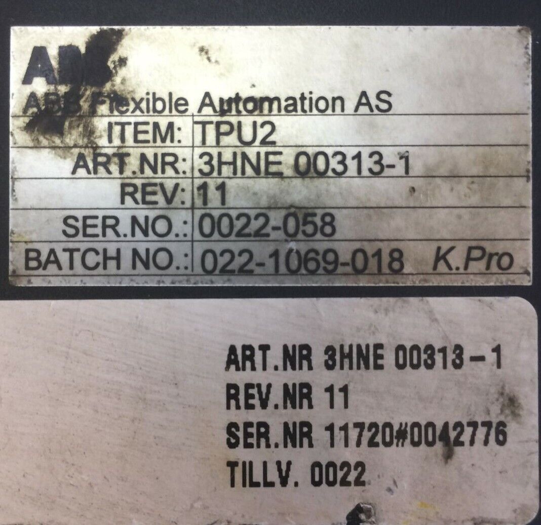 ABB TPU2 ART.NR 3HNE 00313-1 TEACH PENDANT REV 11