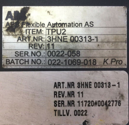 ABB TPU2 ART.NR 3HNE 00313-1 TEACH PENDANT REV 11
