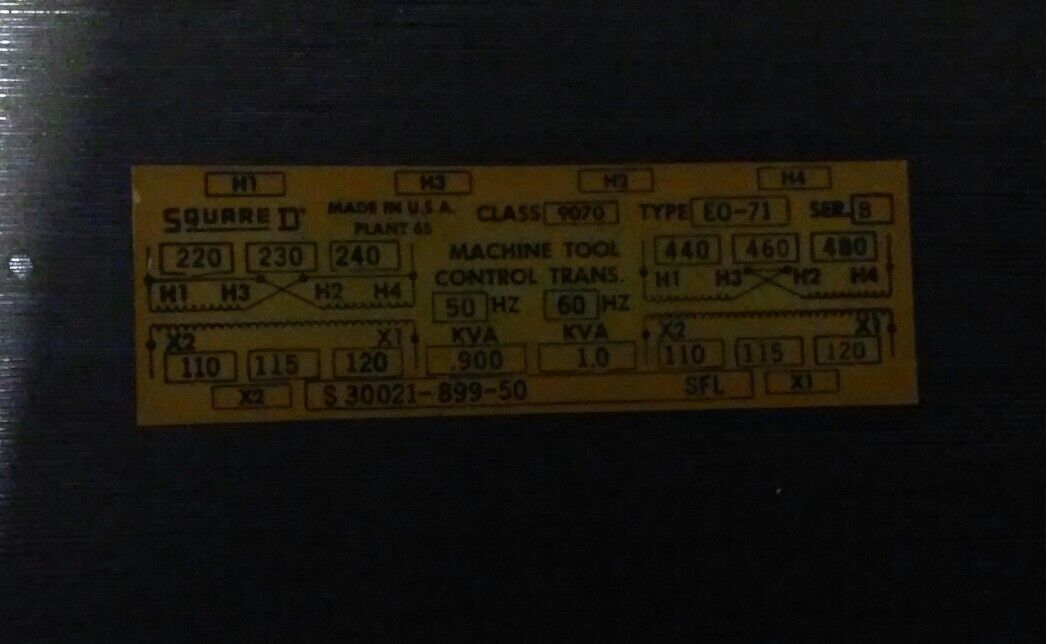 Square D Transformer Disconnect - Class 9070 - Type SK5271U (QJ-1370-A) - 600 V
