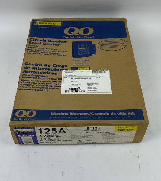 SQUARE D QO112L125G LOAD CENTER 125A SER. S01 120/240VAC