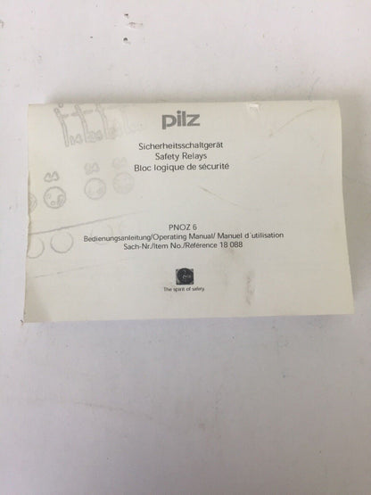 PILZ PNOZ 6 120VAC 6,0 VA 50-60HZ