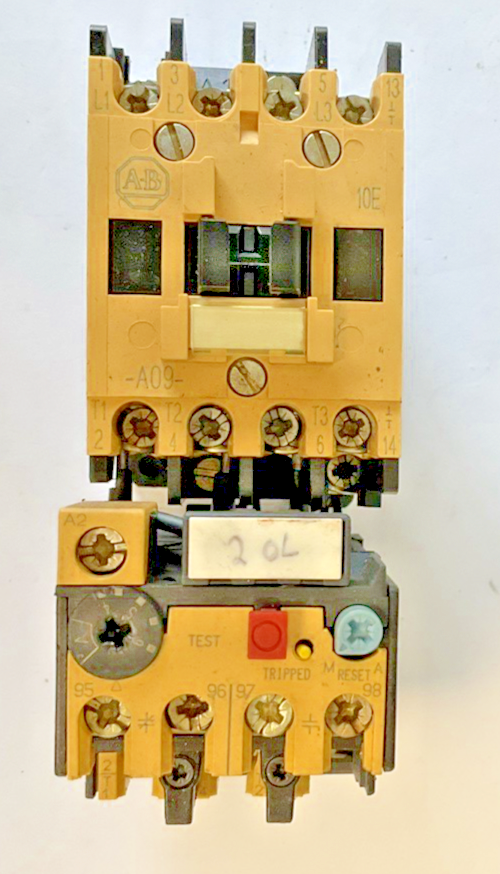 ALLEN BRADLEY 100-A09ND3 CONTACTOR SER B 600VAC 9A W/ 193-BSB 60 RELAY 4-6A