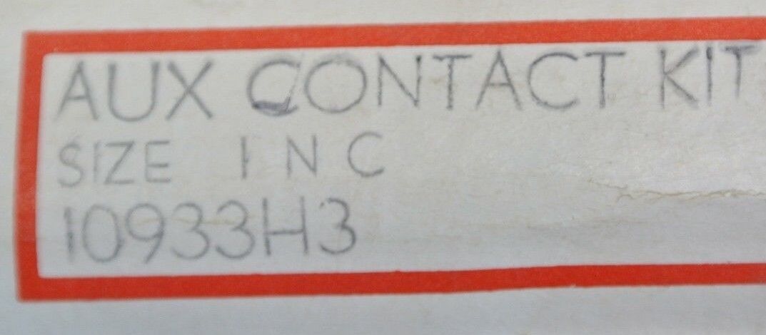 LOT of 3 CUTLER-HAMMER 10933H3 AUXILIARY CONTACT KIT / SIZE 1 / N.C. NEW SURPLUS