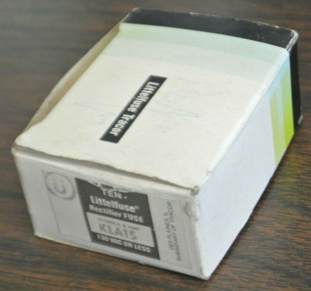 BOX of 10 / LITTELFUSE KLA15 RECTIFIER FUSES / 15A / 130V / NEW SURPLUS