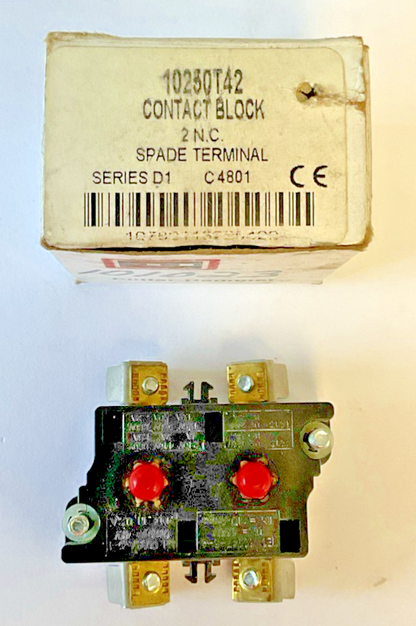 CUTLER HAMMER 10250T42 CONTACT BLOCK SER.D1 2 N.C. ***LOTOF3***