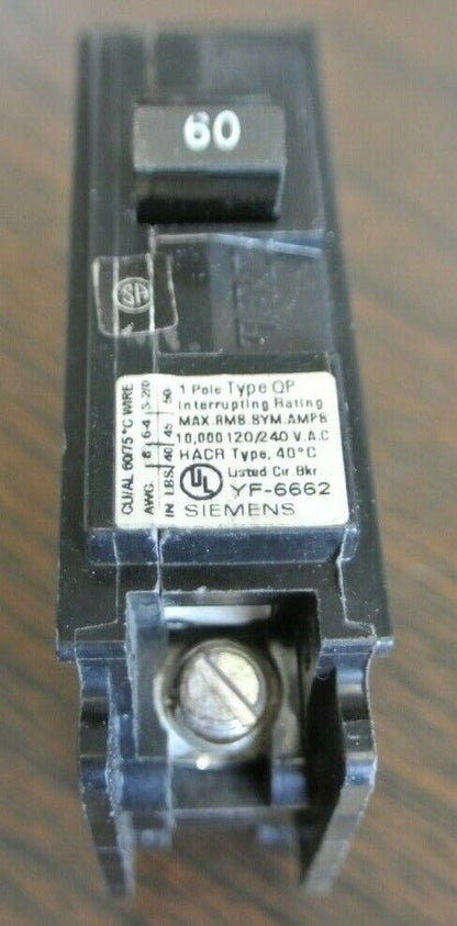 SIEMENS Q160 CIRCUIT BREAKER / 60A / 120/240VAC / 1-POLE / NEW SURPLUS