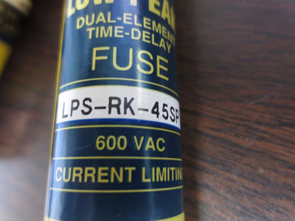 BUSSMANN LPS-RK-45SP LOW-PEAK DUAL-ELEMENT TIME-DELAY FUSE - LOT of 3