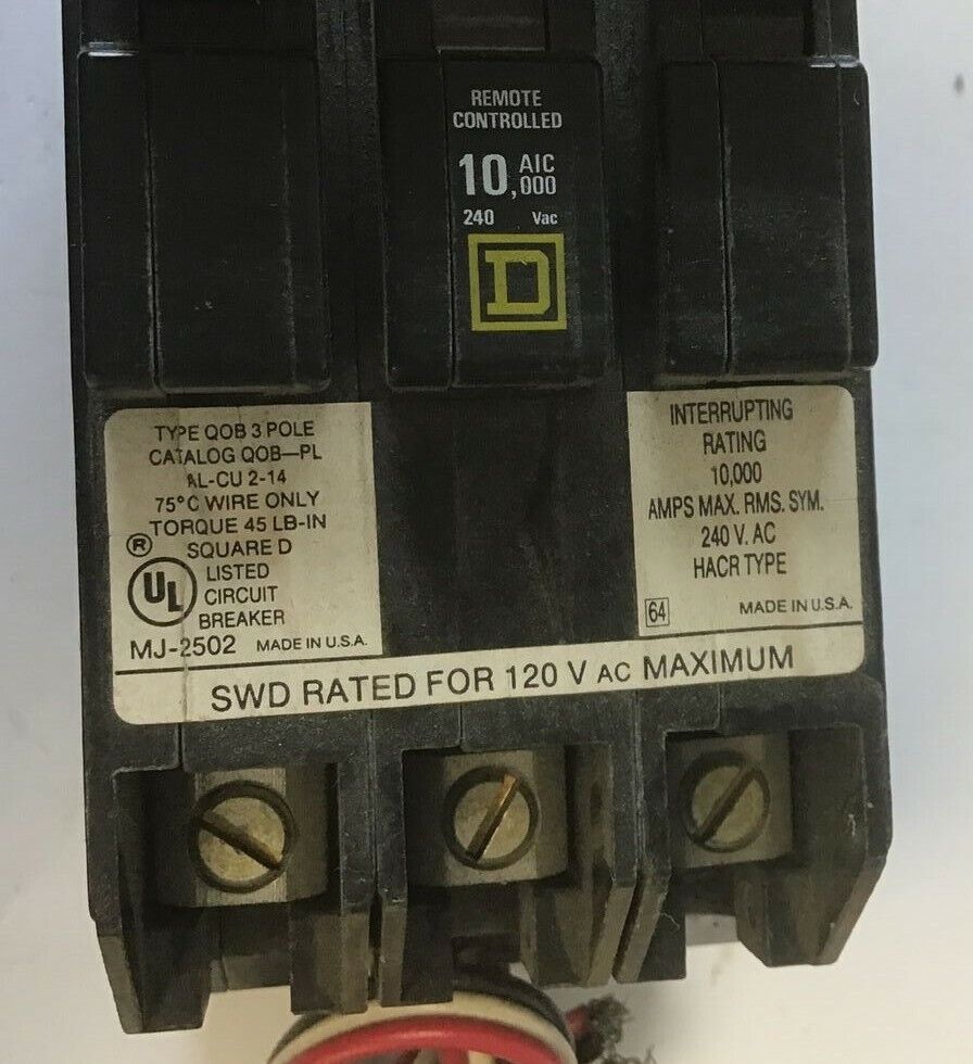 SQUARE D QOB320PL CIRCUIT BREAKER 20A 120/240VAC 3POLE