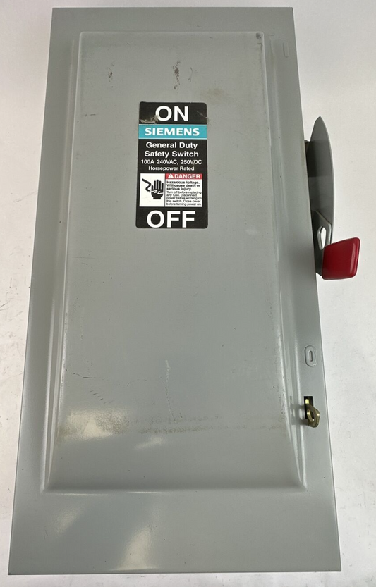 SIEMENS GNF323 TYPE VB II 100A 240VAC 30HP 250VDC 20HP NEMA TYPE 1 NON-FUSIBLE