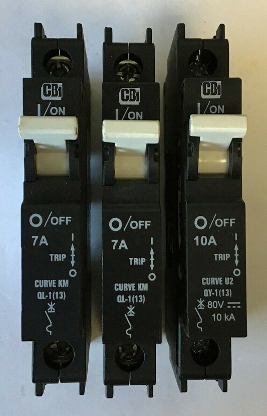 CB1 QL-1(13) 7A{QTY2} W/ QY-1(13) {QTY1} 10A CIRCUIT BREAKER 240VAC ***LOTOF3***