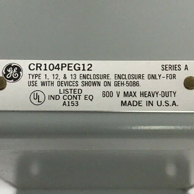 GE CR104PEG12 ENCLOSURE W/START,STOP PUSH PULL CR104PXF12 AND REDLAMP CR104PXG42