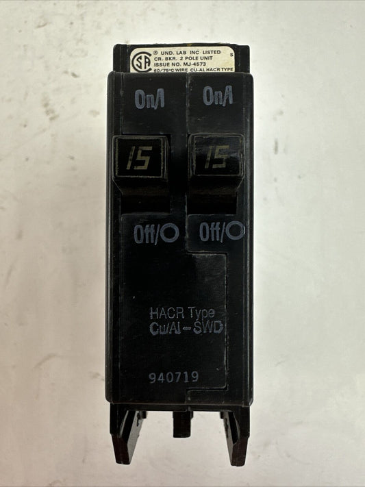 T&B TBBD1515 CIRCUIT BREAKER 120/240VAC 2POLE 15/15AMP