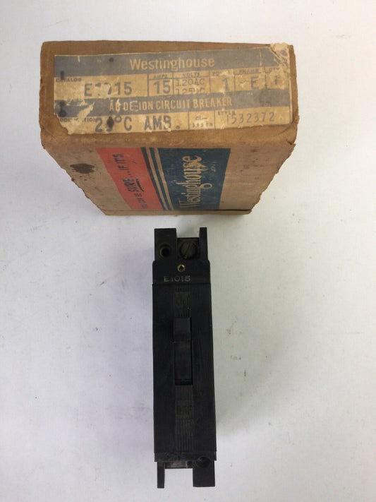 WESTINGHOUSE E1015 AB DE-ION CIRCUIT BREAKER 15AMP 1POLE 120VAC 125VDC