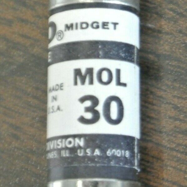 BOX of 10 / ECONOMY / FPE MOL-30 MIDGET ONE-TIME FUSE / 30A / 250V / NEW SURPLUS