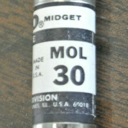 BOX of 10 / ECONOMY / FPE MOL-30 MIDGET ONE-TIME FUSE / 30A / 250V / NEW SURPLUS