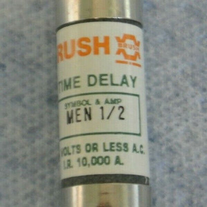 LOT of 7 / BRUSH MEN1/2 / MEN 1/2 / TIME-DELAY FUSE / 1/2A / 250V / NEW SURPLUS