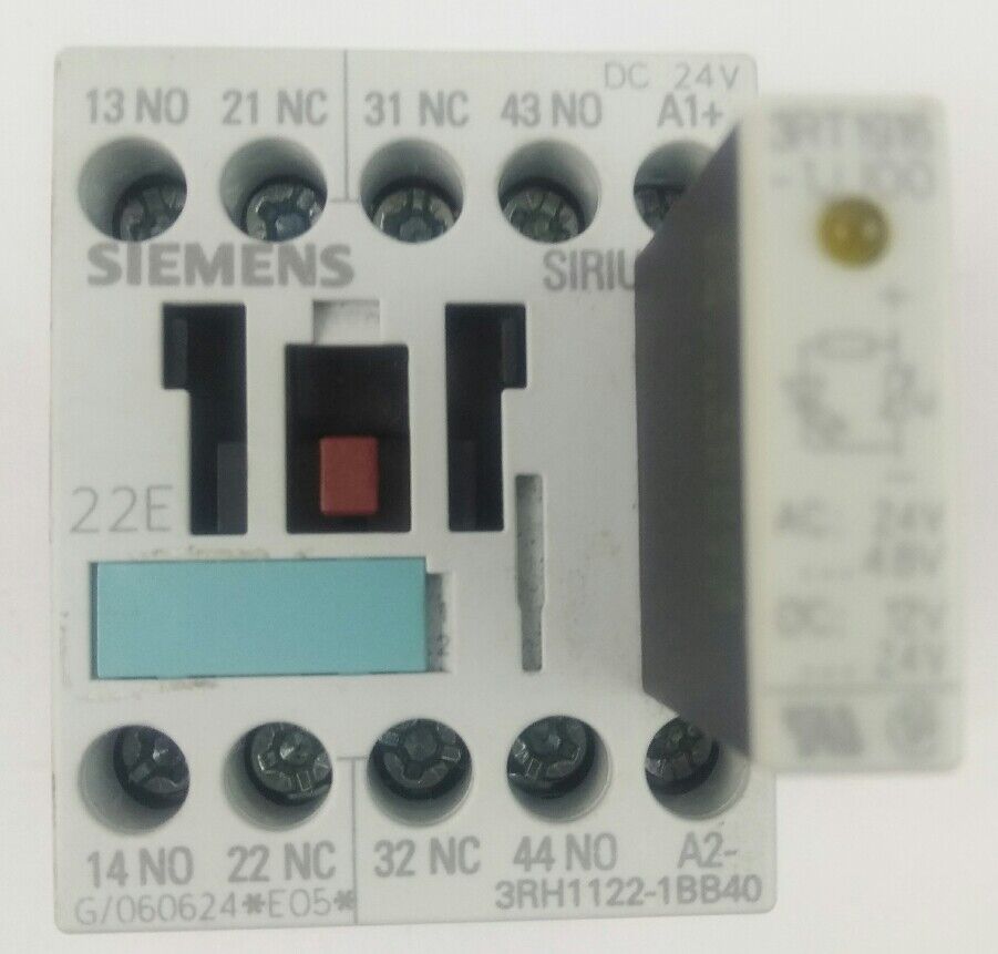 Siemens 3RH1122-1BB40 DC 12V-24V Contactor W/ 3RT1916-1JJ00 SURGE SUPPRESSOR